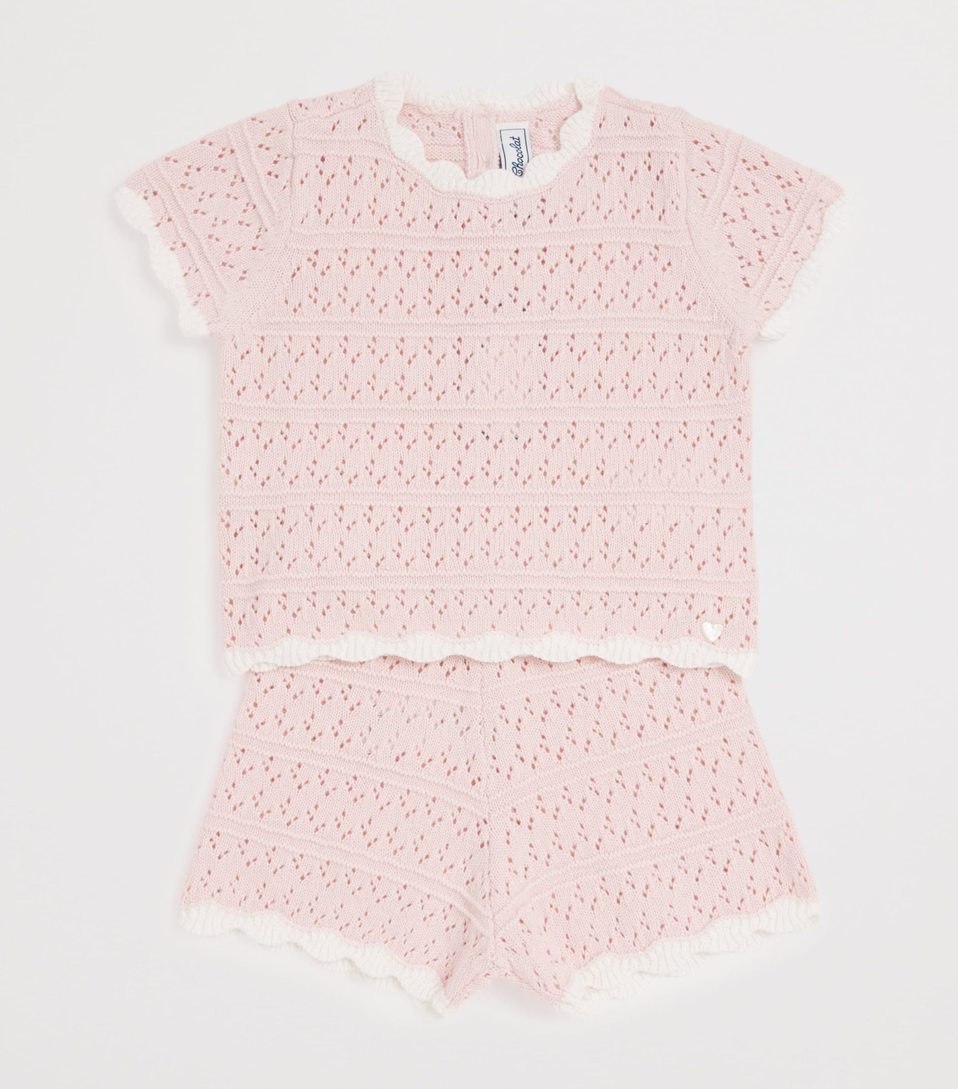 Cotton Crochet Top and Shorts Set (3 Months-4 Years)