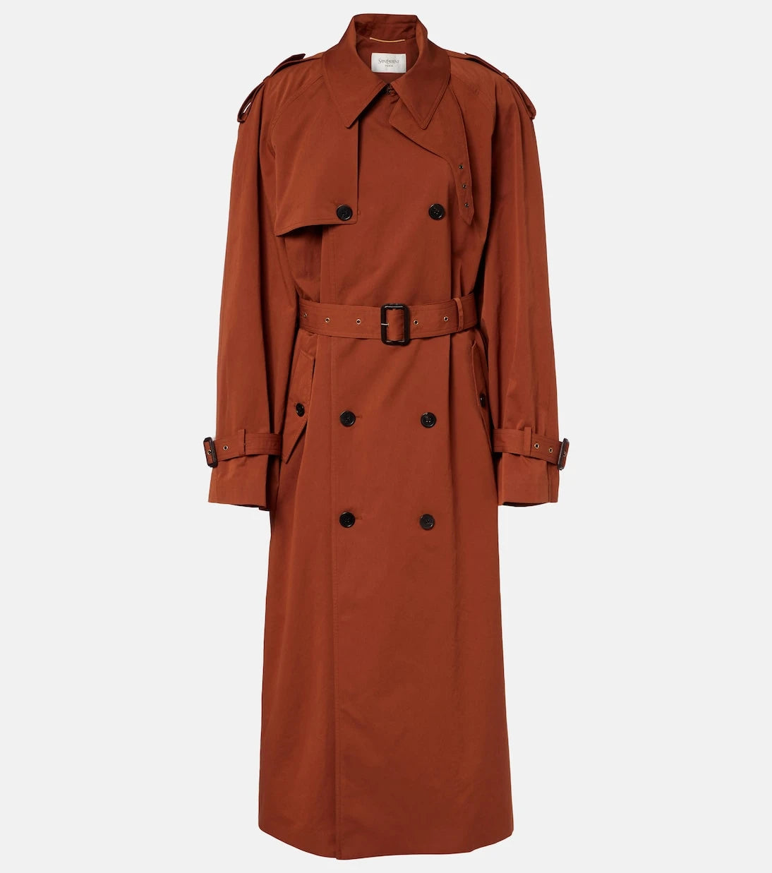 Saint Laurent - Oversized cotton and silk trench coat