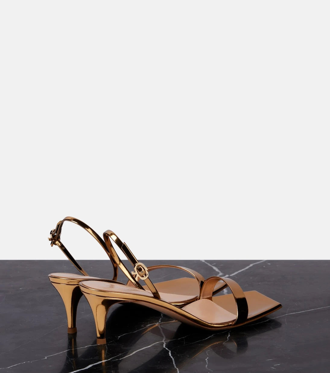 Gianvito Rossi - Ribbon 55 metallic leather sandals
