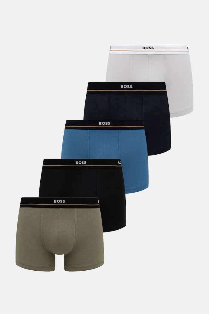 BOSS Erkek Pamuk ve Elastan Boxer Trunk 5P Essential 5’li