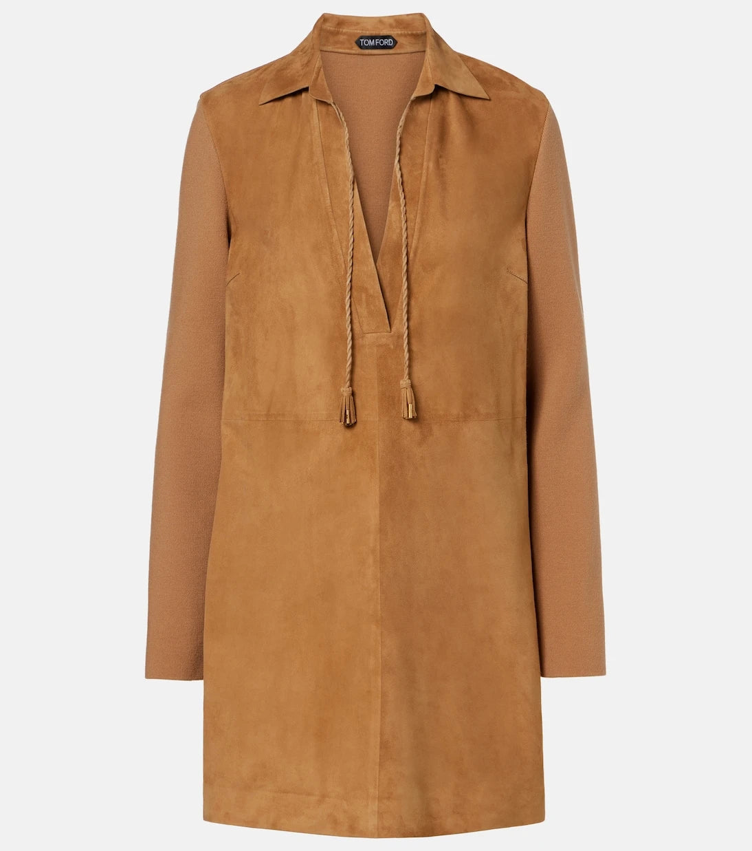 Tom Ford - Wool-blend and suede minidress