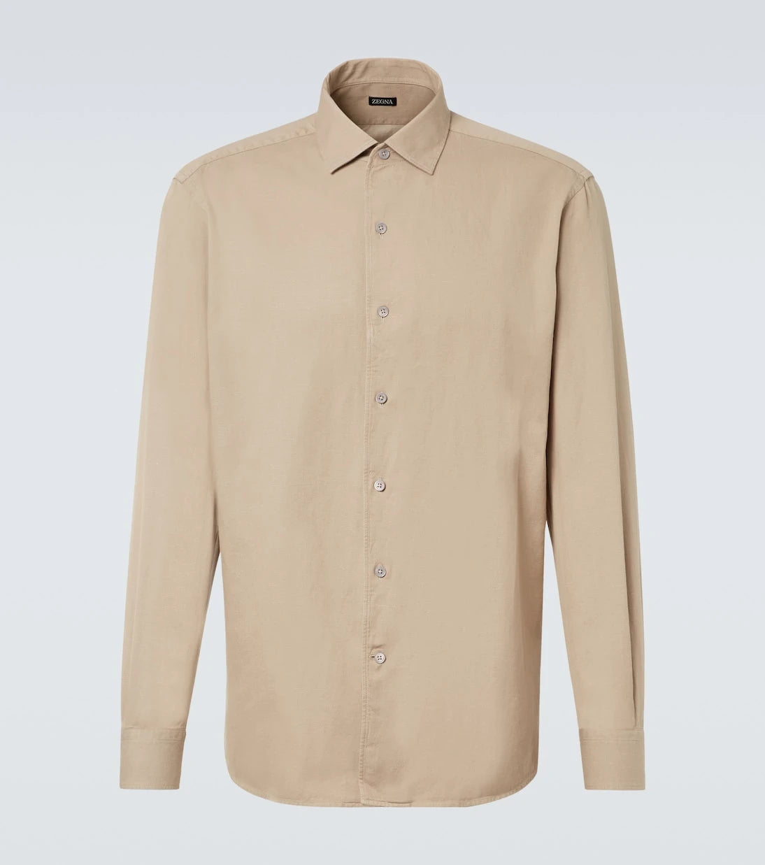 Zegna - قميص جينز من القطن والصوف