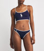 Navy Polo Pony Two-Tone Bikini Bottoms