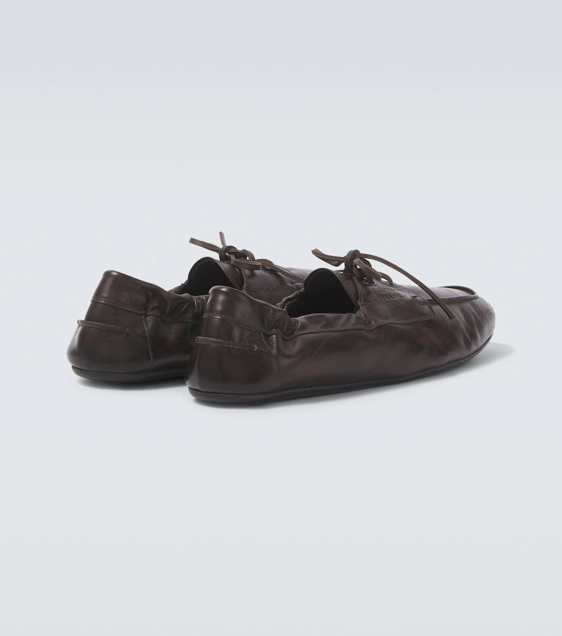 Prada - Shuffle leather boat shoes