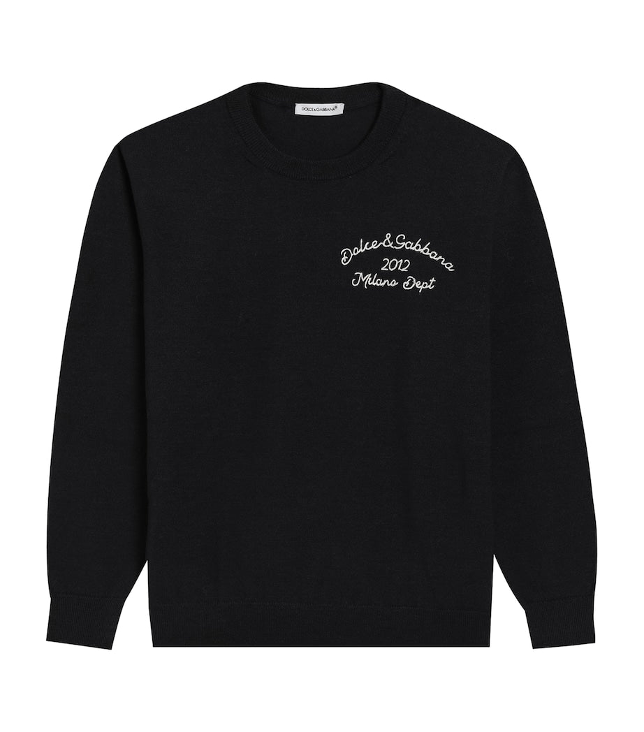 Dolce & Gabbana Kids Virgin Wool Logo Sweater (8-12 Years)
