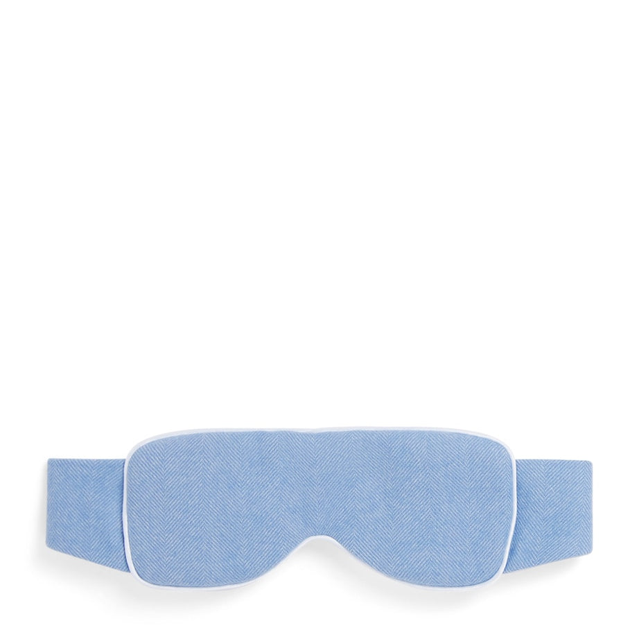 Merino Wool Herringbone Eye Mask BLUEBELL