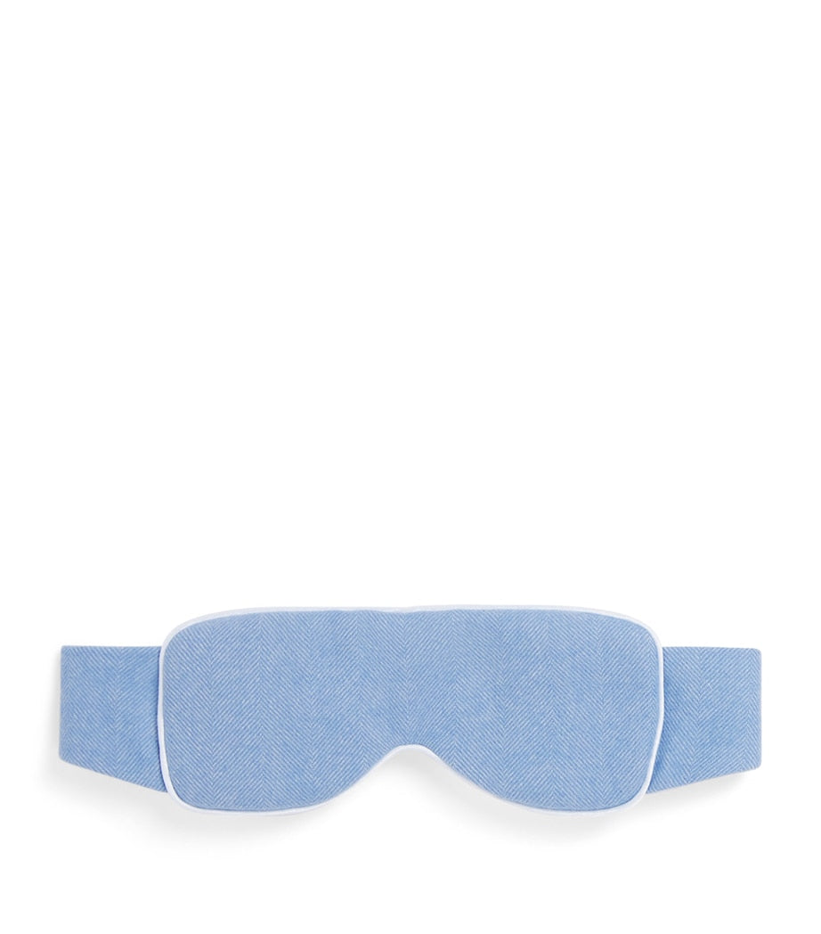 Merino Wool Herringbone Eye Mask BLUEBELL