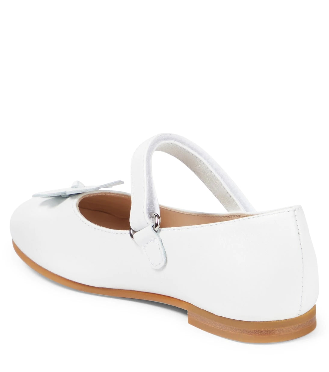 Il Gufo - Floral-appliqué leather Mary Jane flats