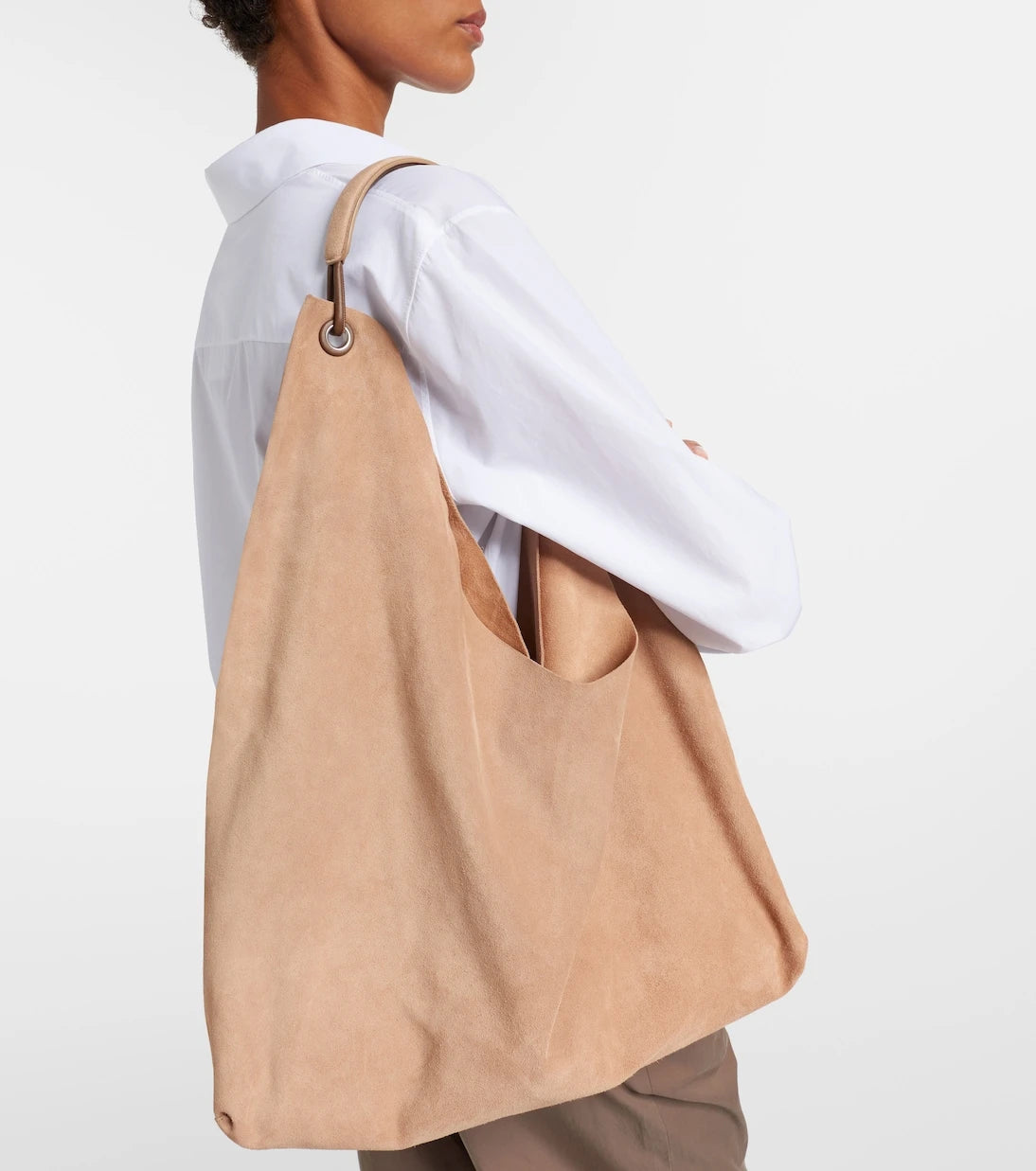 The Row - Bindle Three suede shoulder bag