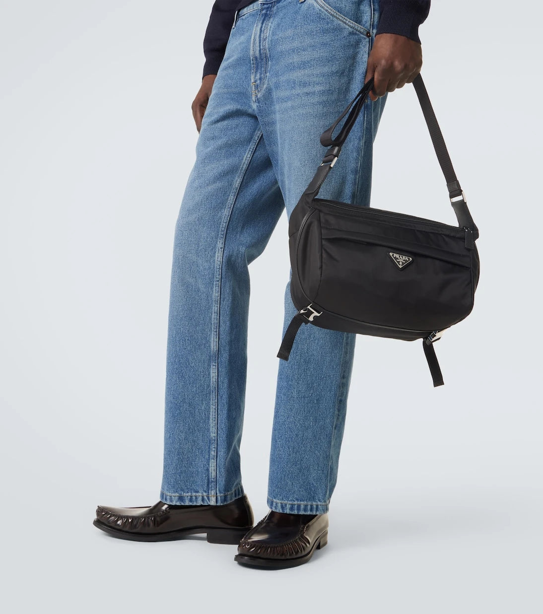 Prada - Re-Nylon leather-trimmed shoulder bag