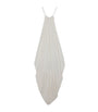LOEWE White Silk Draped Anagram-Detail Dress