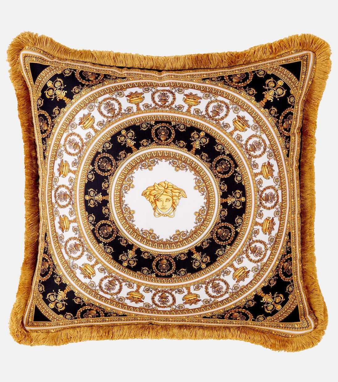 Versace Home - Fringed silk and cotton cushion