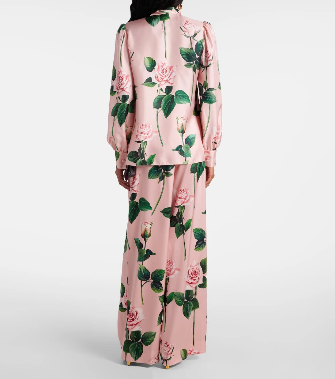 Dolce&Gabbana - Floral tie-neck silk satin blouse