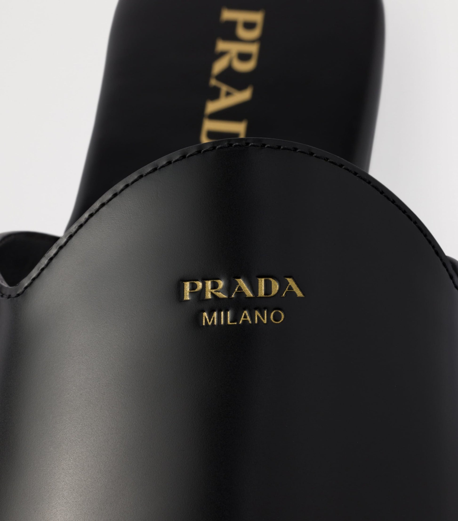 Prada Black Leather Flat Mules
