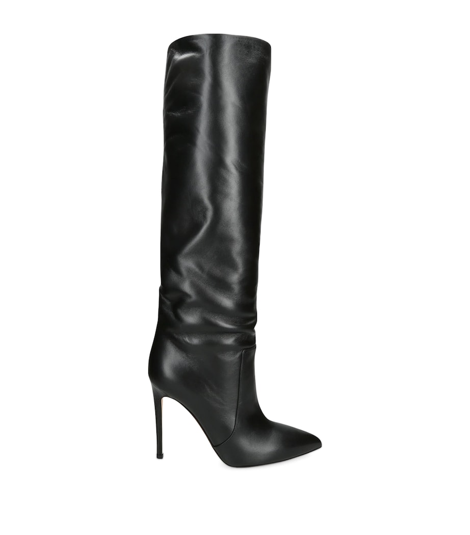 Paris Texas Black Leather Stiletto Knee-High Boots 105