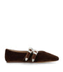 Le Monde Beryl Brown Velvet Claudia Ballet Flats