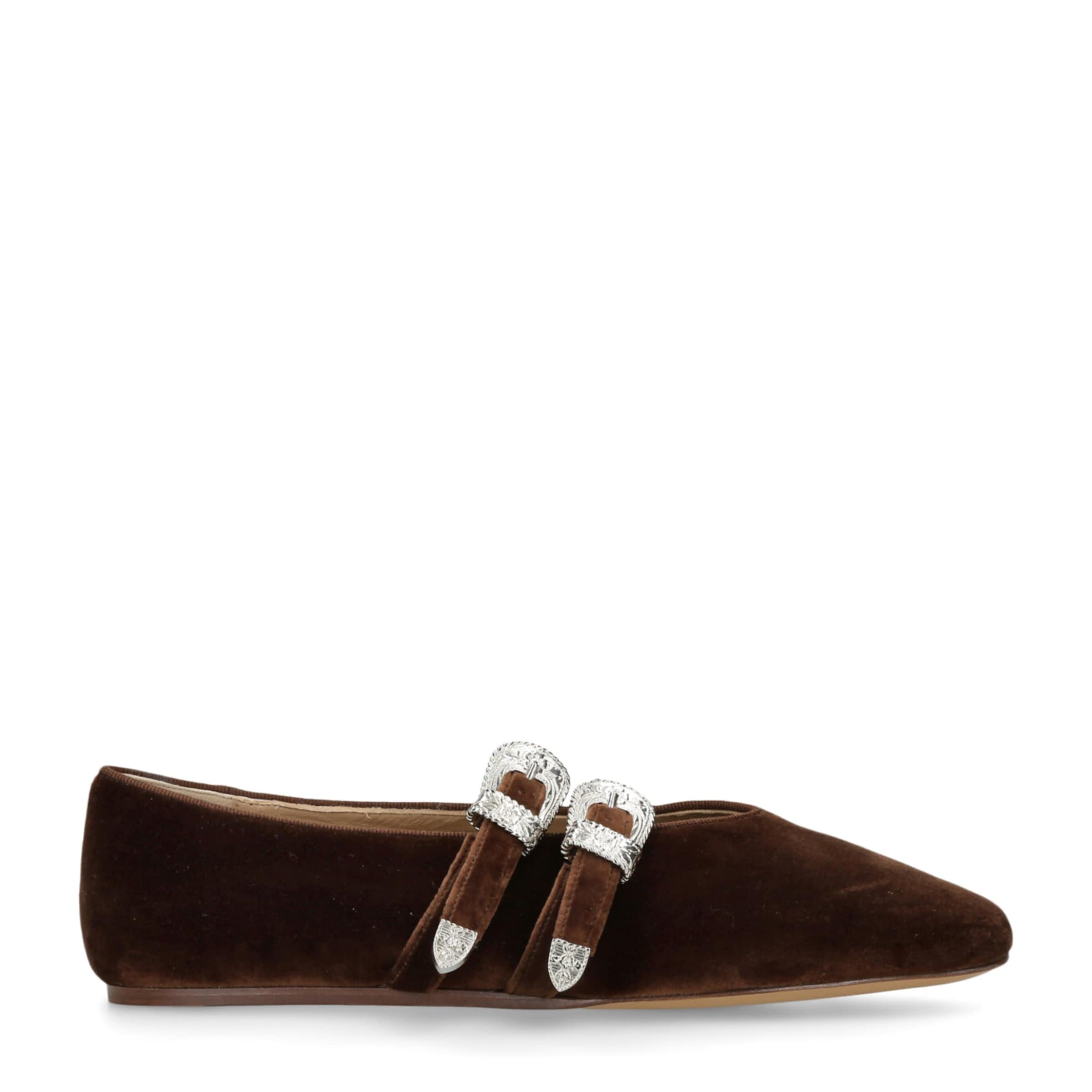 Le Monde Beryl Brown Velvet Claudia Ballet Flats