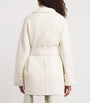 Eleventy White Wool Reversible Wrap Coat