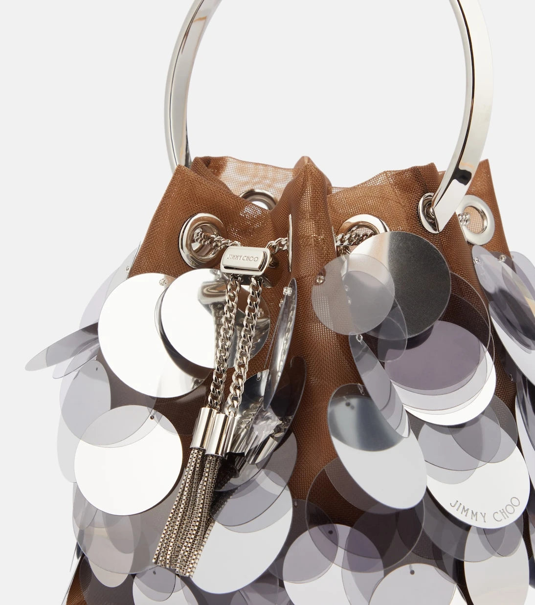 Jimmy Choo - Bon Bon sequined mesh bucket bag