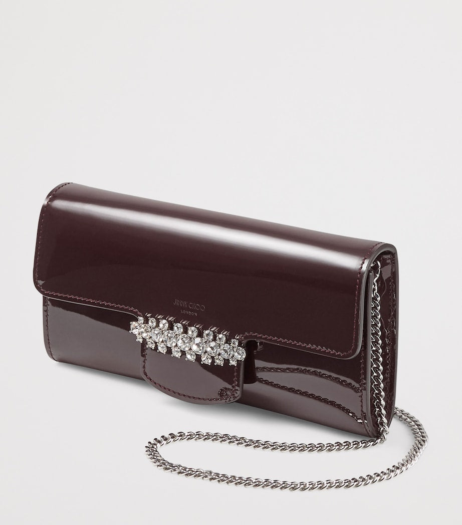 Jimmy Choo Burgundy Bing Patent Leather Wallet-On-Chain