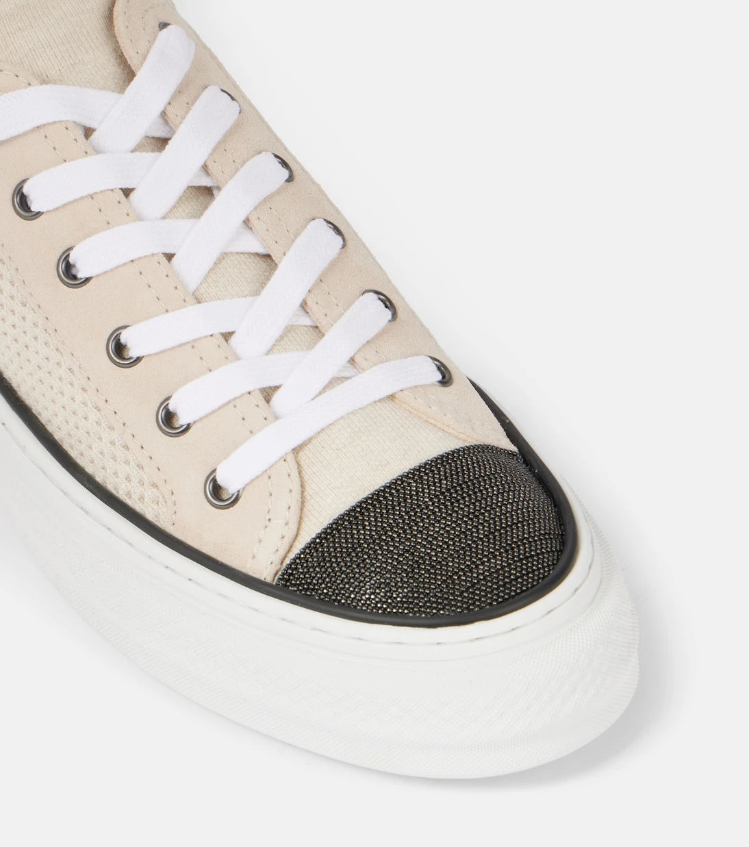 Brunello Cucinelli - Monili suede-trimmed low-top sneakers