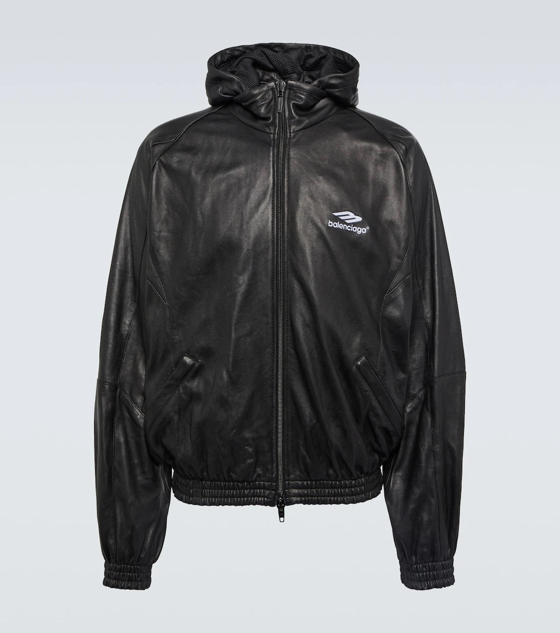 Balenciaga - 3B Sports Icon leather track jacket