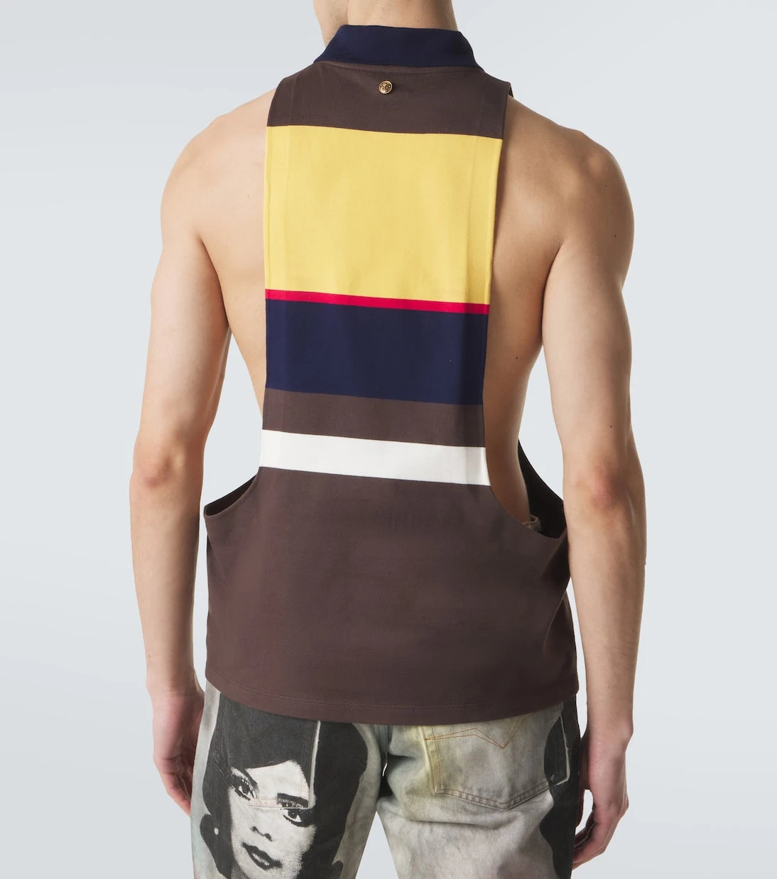 Versace - Striped cotton tank top