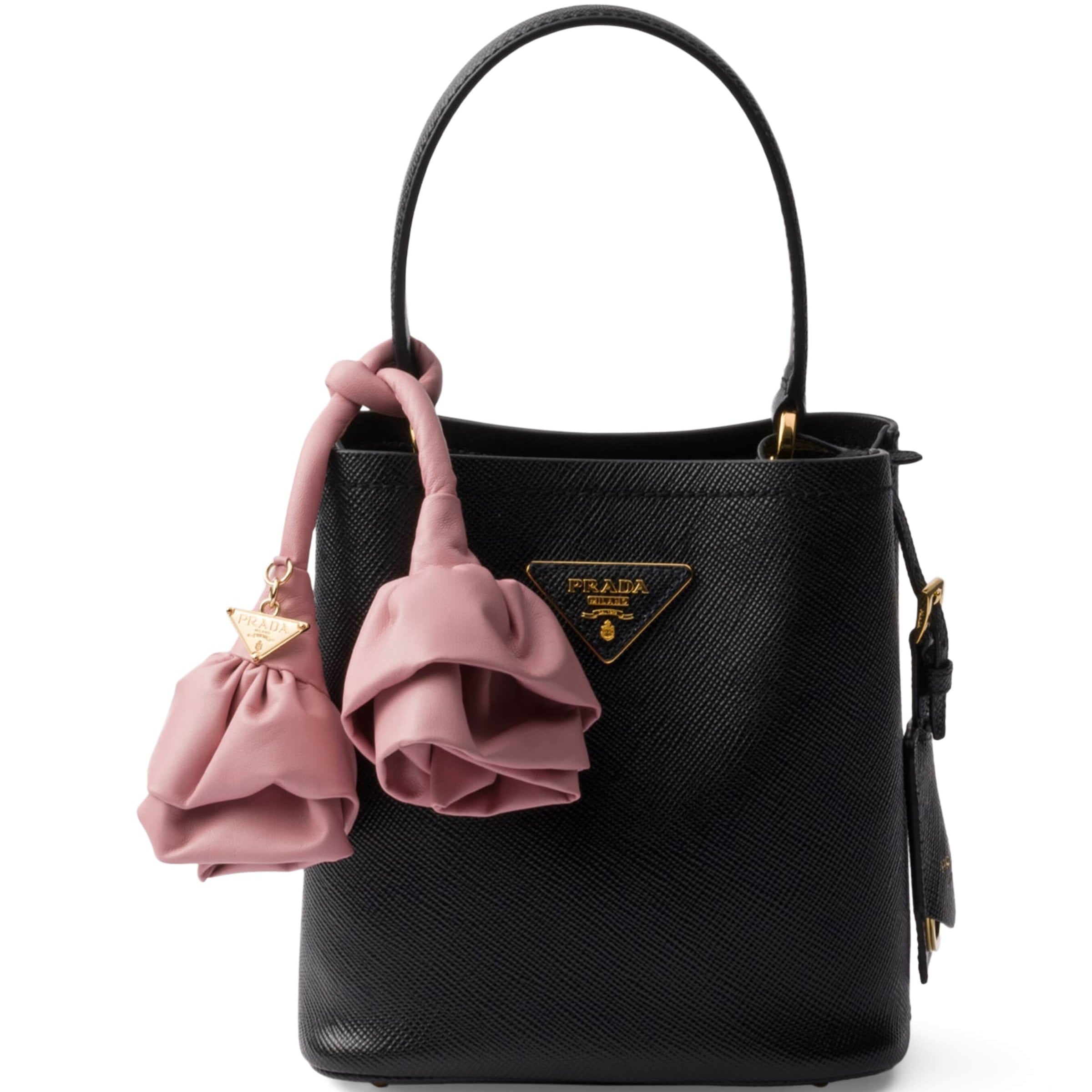 Prada Black Mini Saffiano Leather Panier Top-Handle Bag