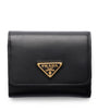 Prada Black Small Leather Triangle Wallet