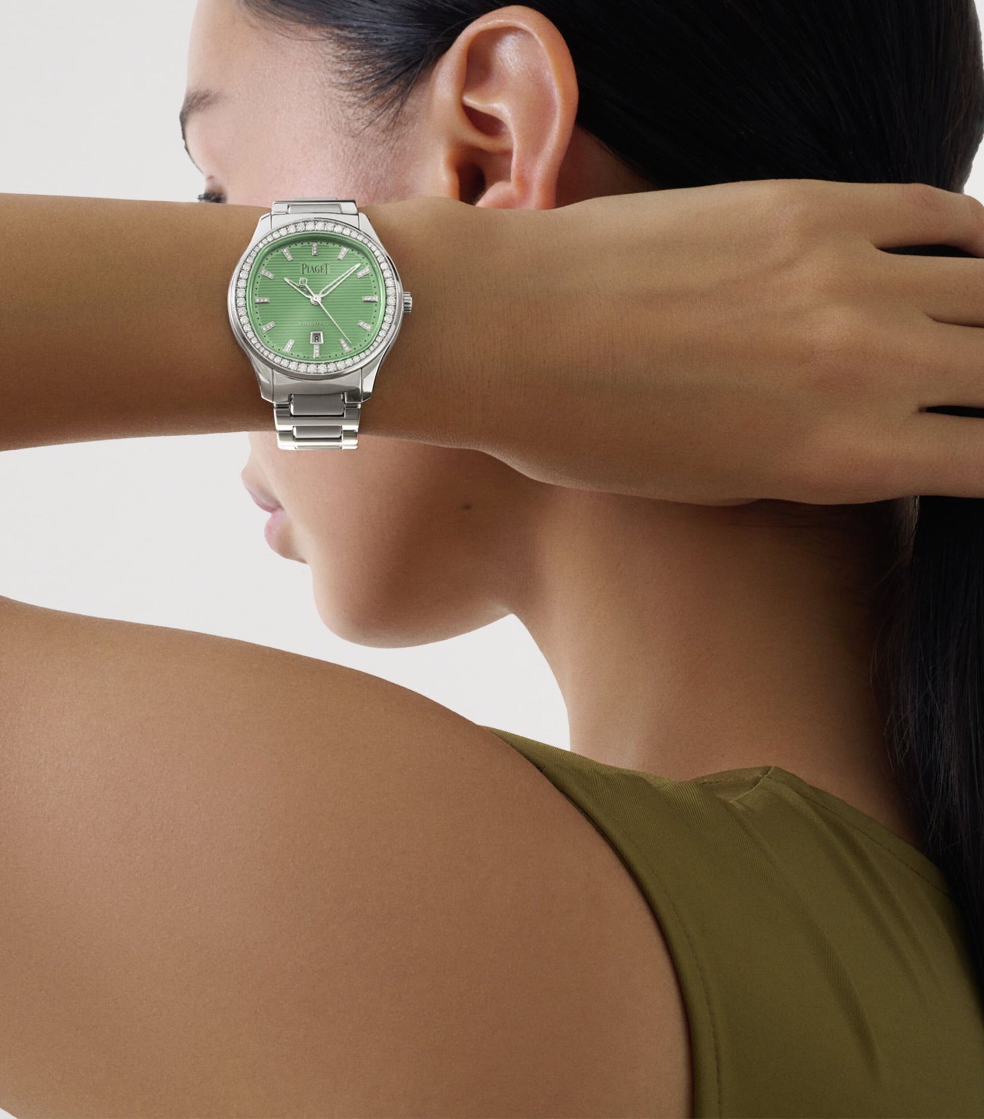 Stainless Steel and Diamond Polo Date Watch 36mm