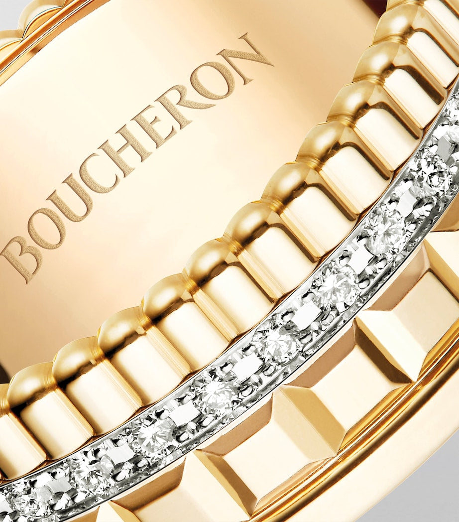 Small Yellow Gold and Diamond Quatre Radiant Ring