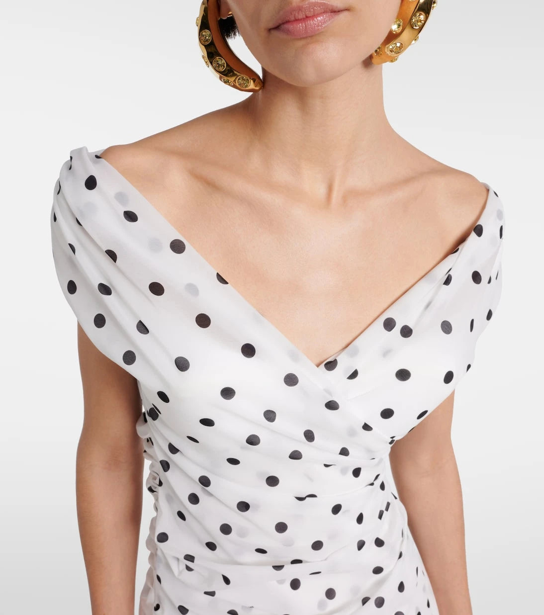 Jacquemus - Rita draped polka-dot minidress
