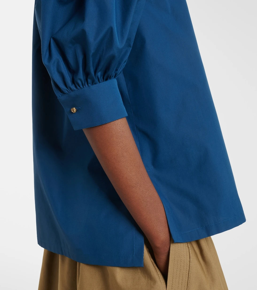 Max Mara - Tie-neck cotton poplin blouse