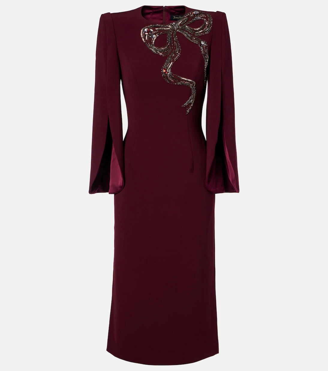 Jenny Packham - فستان متوسط الطول Love من الكريب المزيّن بالخرز