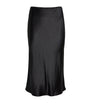 Silk Satin Isaak Midi Skirt BLACK