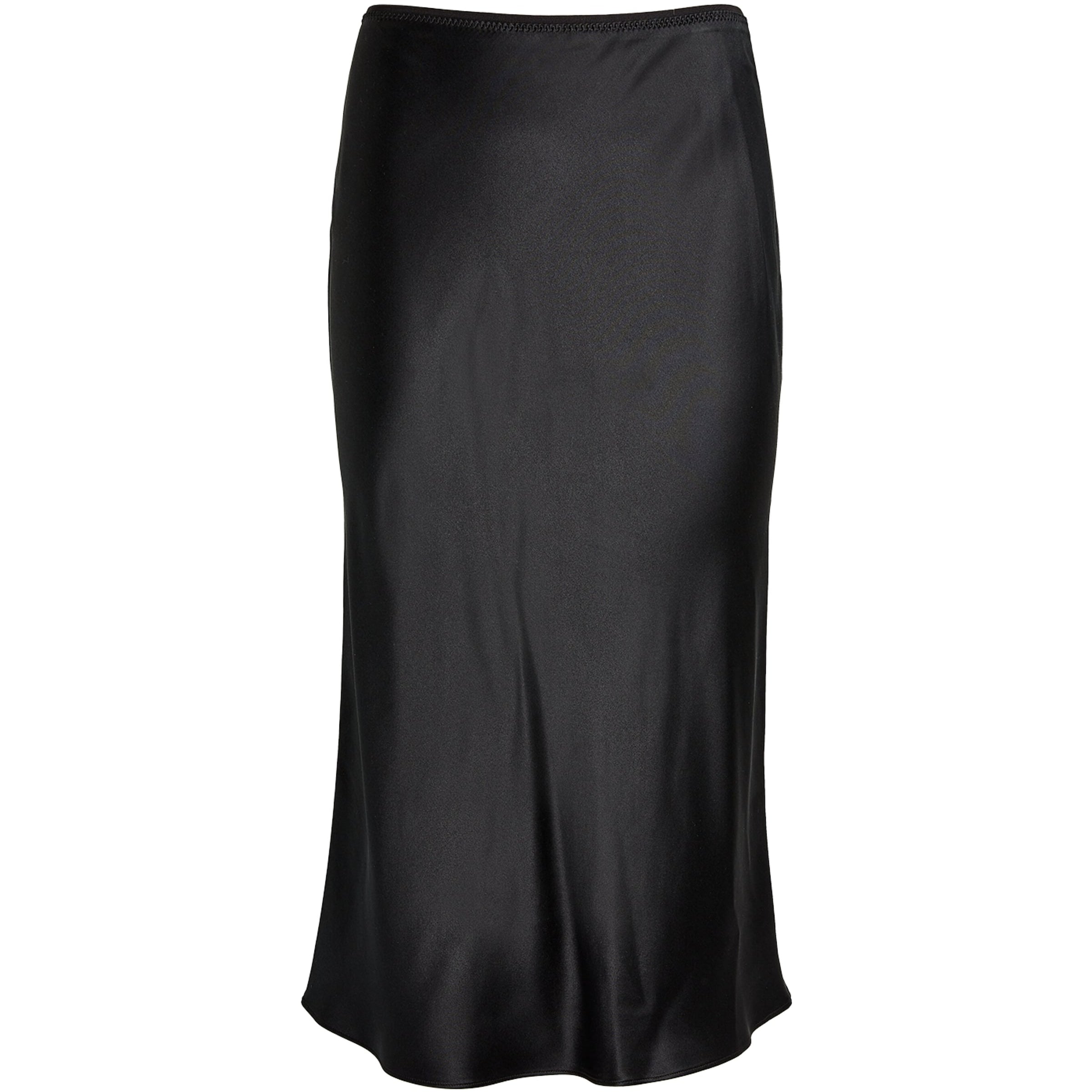Silk Satin Isaak Midi Skirt BLACK