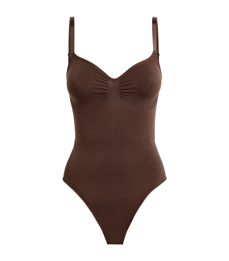Skims Brown Seamless Sculpt Thong Bodysuit