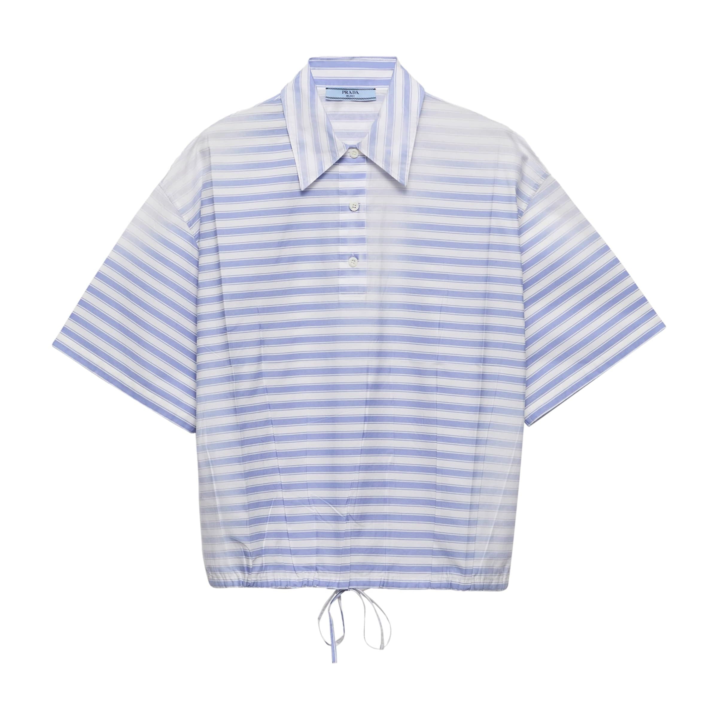 Turquoise Cotton Cropped Polo Shirt