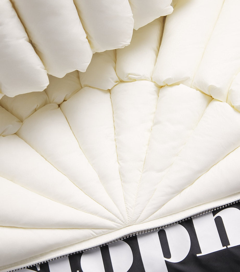 Raxxy White 3D Down-Filled Diamond Puffer Jacket