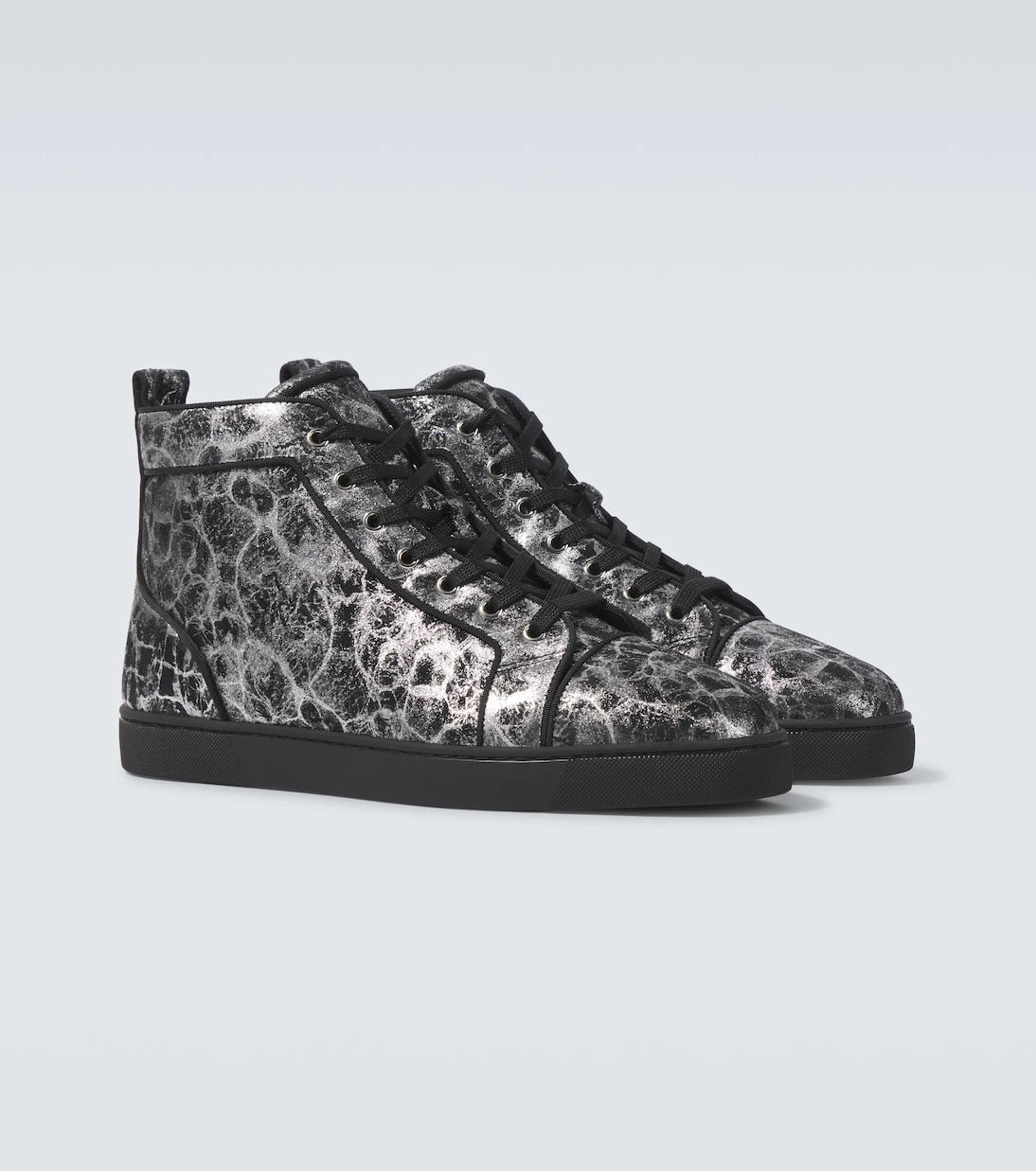 Christian Louboutin - Louis printed leather high-top sneakers