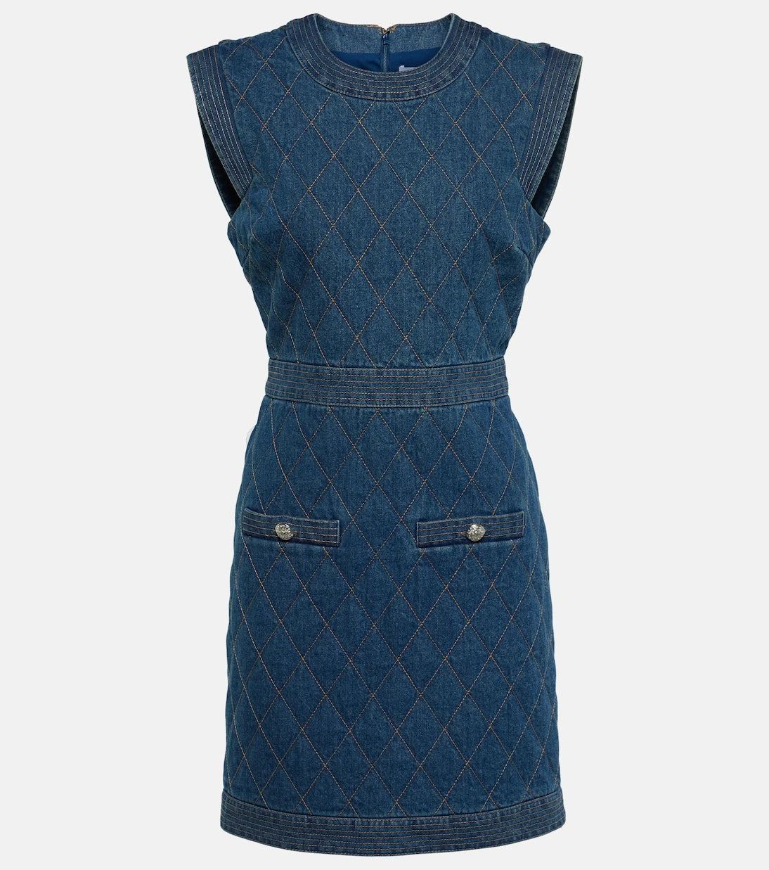 Veronica Beard - Ginny quilted denim minidress