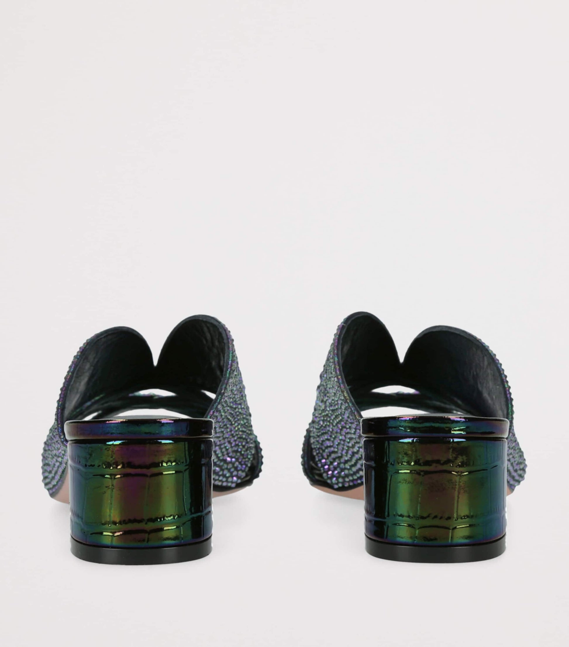 Leather Croc-Embossed Stevie Mules 35