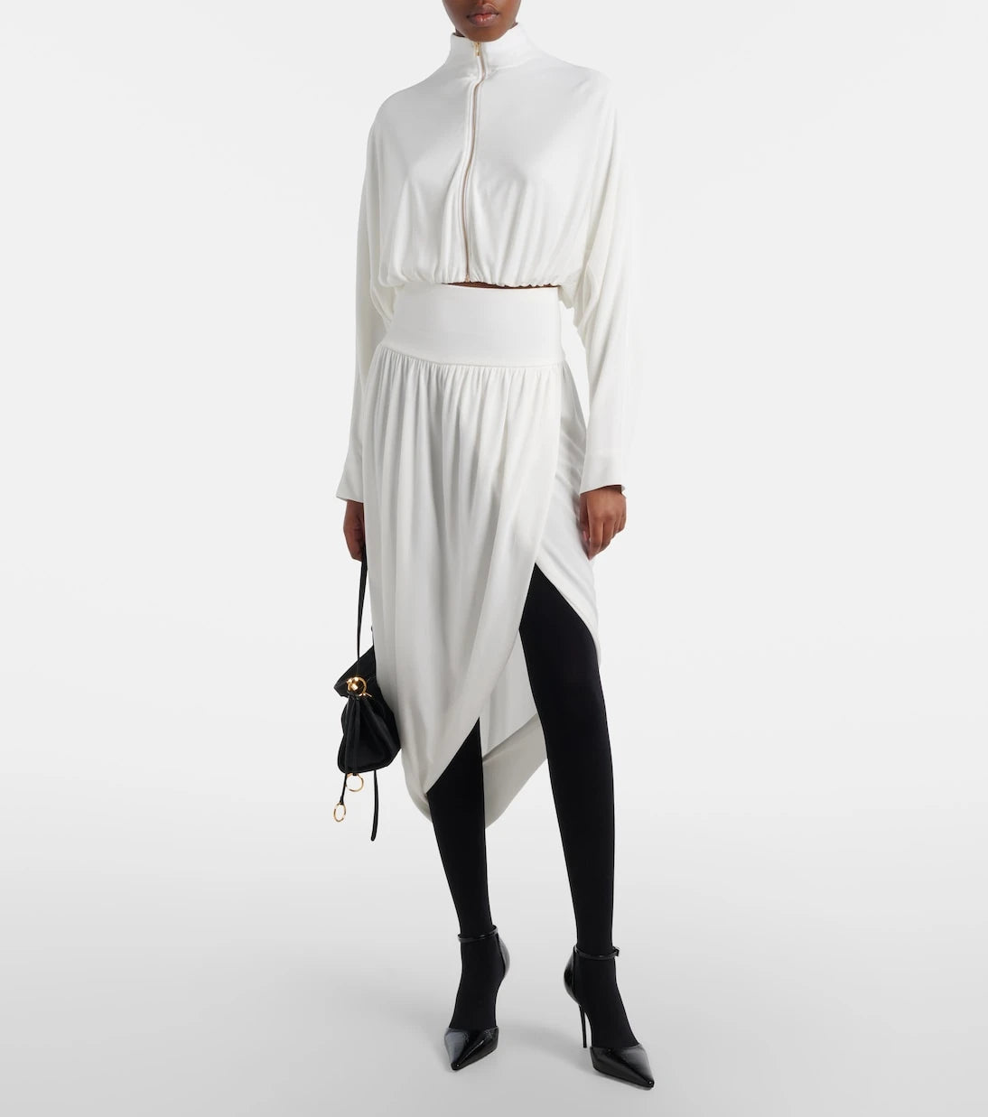 Alaïa - Draped mockneck jersey jacket