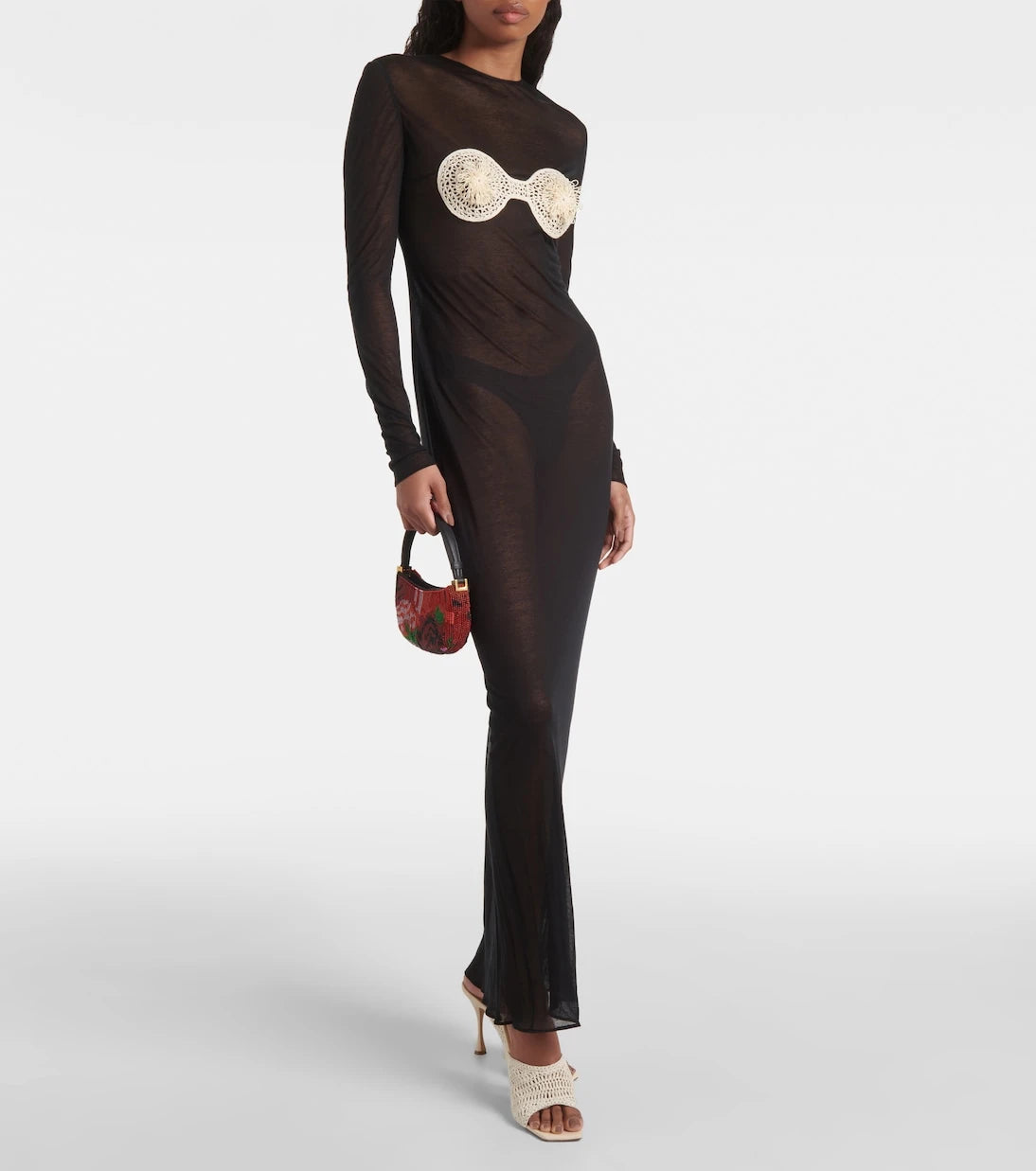 Magda Butrym - Crochet-trimmed jersey maxi dress