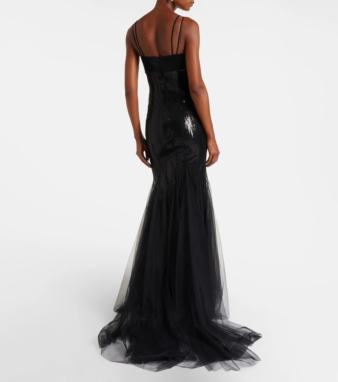 David Koma - Sequined tulle and satin gown