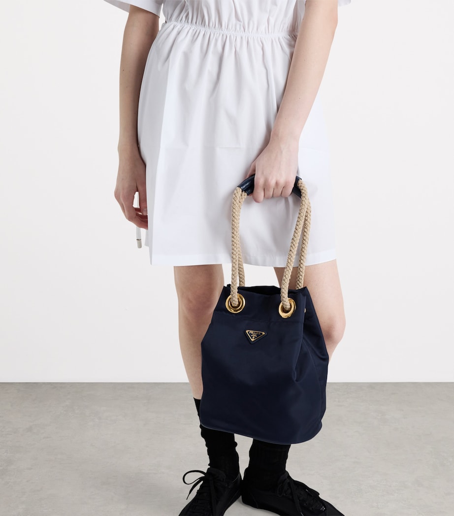 Prada White Cotton Poplin Mini Shirt Dress