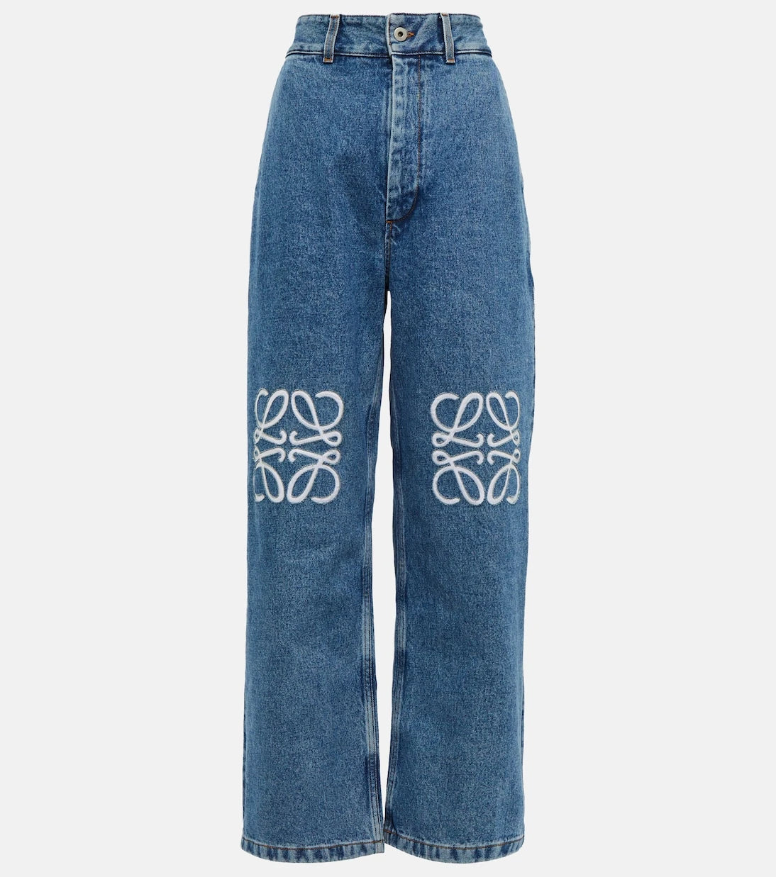 Loewe - Anagram high-rise wide-leg jeans
