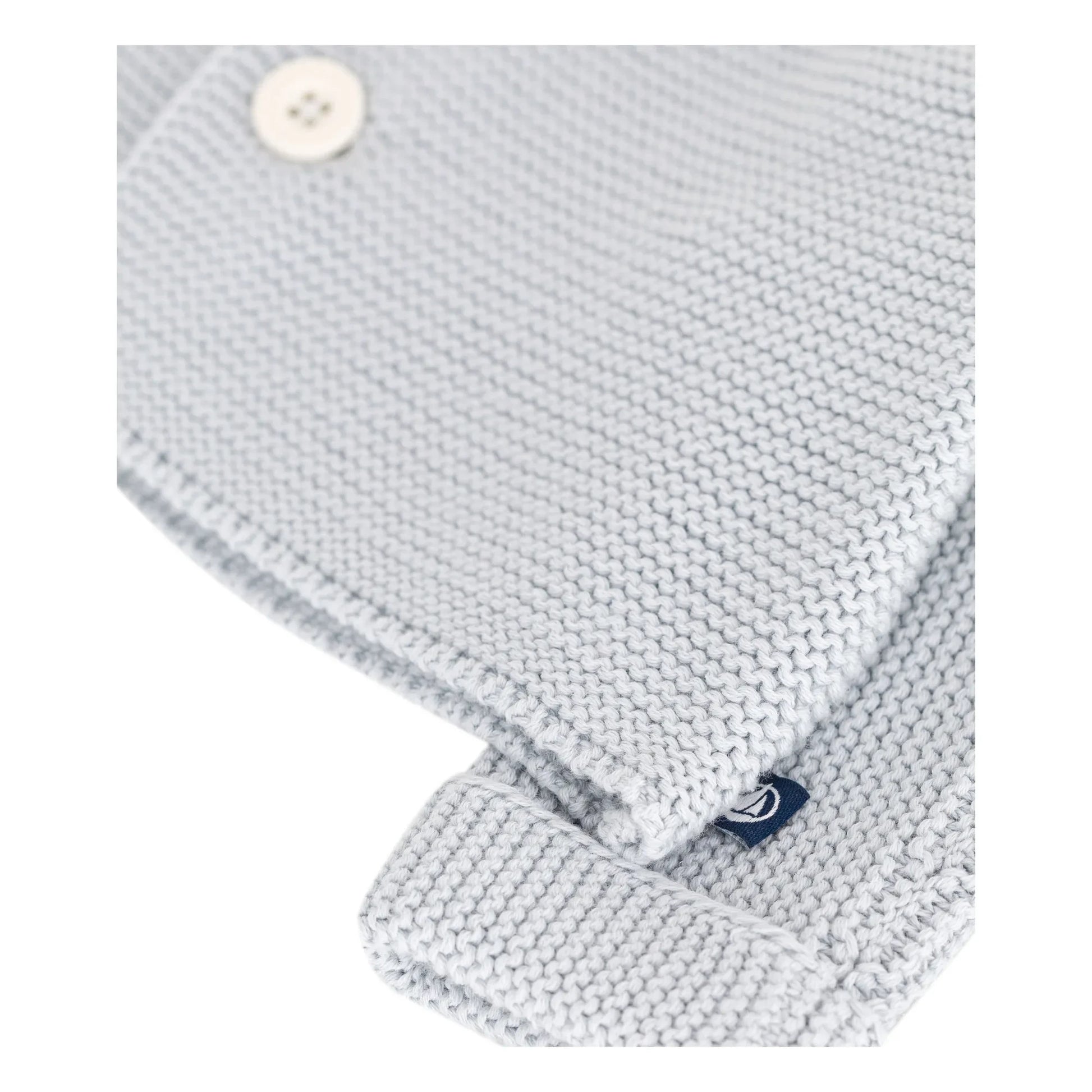 Petit Bateau - Organic Cotton Fine Knit Cardigan | Light grey