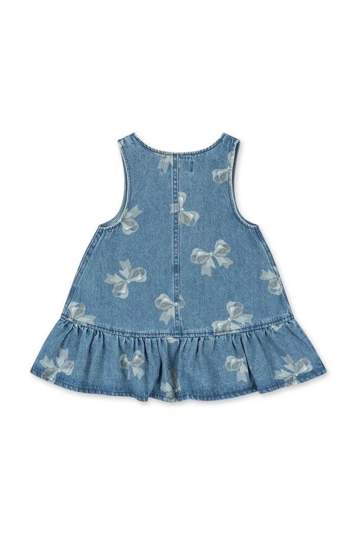 Konges Sløjd MAGOT FRILL DRESS GOTS Çocuk Denim Elbise