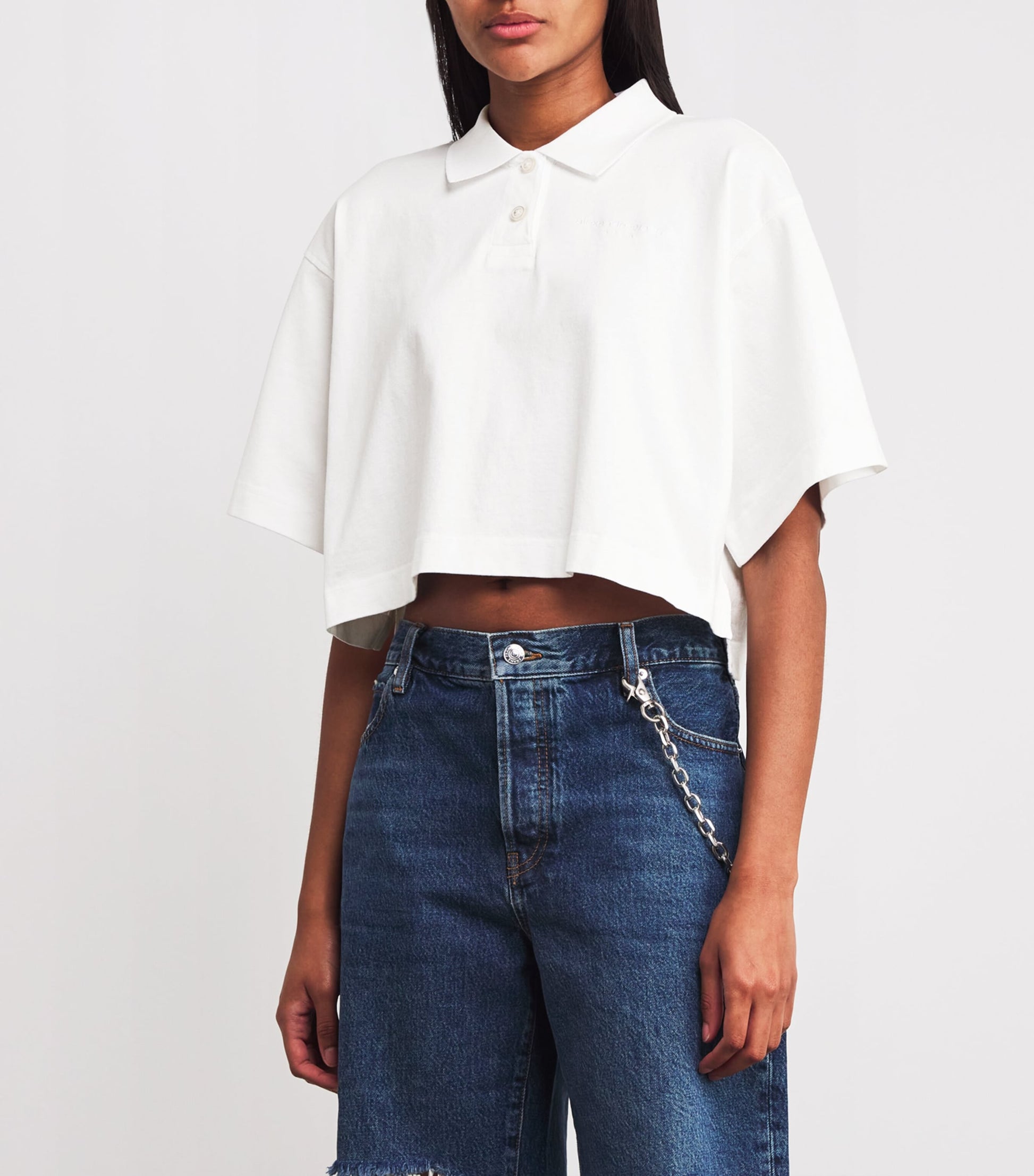 Alexander Wang White Cotton Logo Crop Top